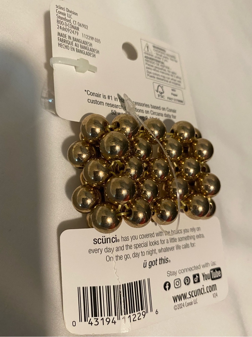 Scunci Gold Beaded Ponytailer Hair Tie - NEW! - Picture 5 of 6